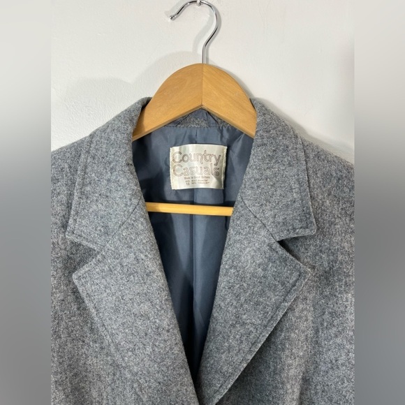 Vintage Country Casuals Womens Medium Great Britain Made Grey Wool Blend Blazer - Picture 3 of 12
